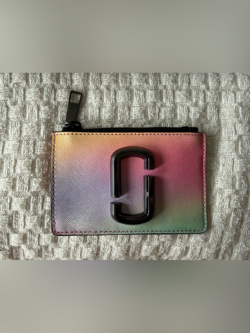Marc Jacobs pastel gradient card holder with zipper